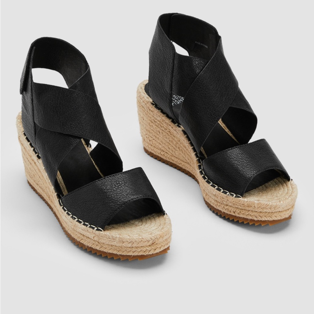 Eileen Fisher Black Espadrille Sandals